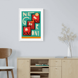 Image showing the Fox and Velvet Negroni Art Print, H45 x W32cm, Multi product.
