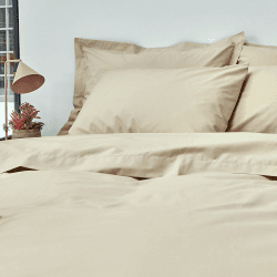 Image showing the 200TC Organic Pair of Oxford Pillowcases, Hazelnut product.