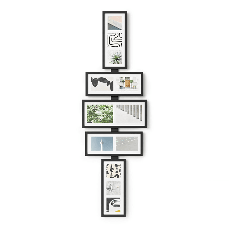 Shuffle Set of 5 Photo Frames, Black