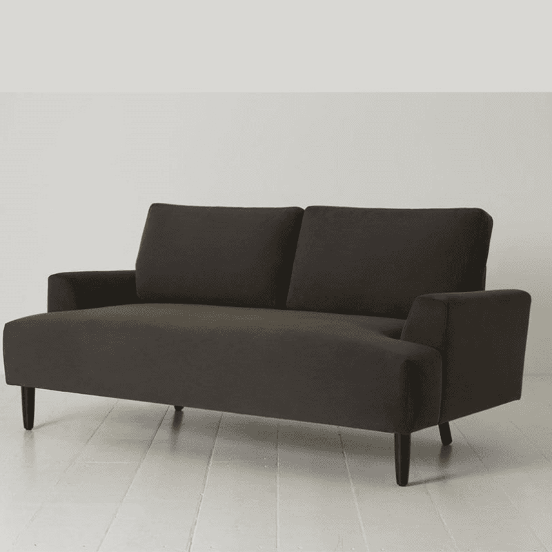 Model 05 2 Seater Velvet Sofa, Charcoal