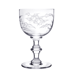Image showing the Fern Set of 4 Patterned Crystal Wine Goblets, 250ml, Clear product.