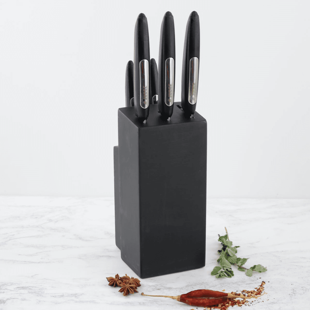 Sabatier IP 5 Piece Knife Block Set, Black