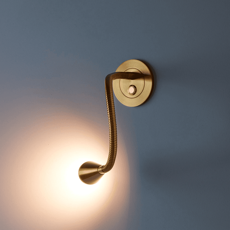 Limber Wall Light Fixture Only, H8cm x W8cm x D36.5cm, Antique Brass