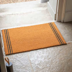 Image showing the Triple Stripe Doormat, L90 x W60cm, Beige product.