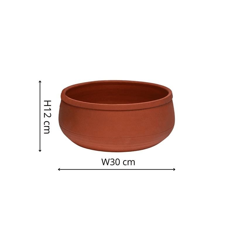Kew Temperate House Handthrown Statement Bowl, D30cm, Burnt Umber