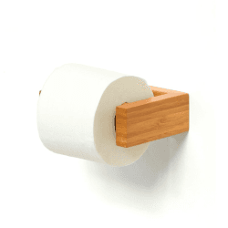 Image showing the Slimline Loo roll holder, H5 x W16 x D11cm, Bamboo product.