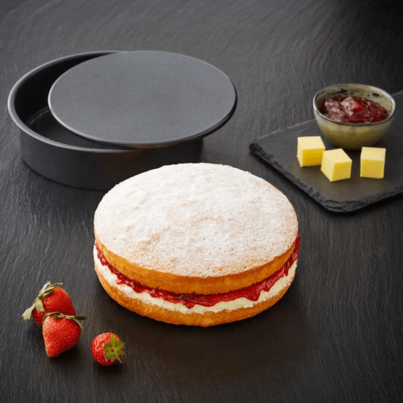 Precision Plus Loose Base Deep Cake Tin, 18cm, Black