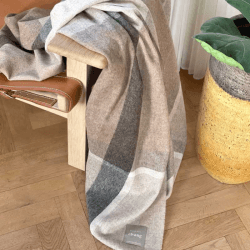 Image showing the Manhattan Throw, H130 x W200cm, Beige product.