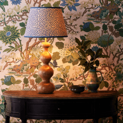 Image showing the Empire Straight Shade Polka Dot Paper By GP & J Baker, 30cm, Blue/Indigo product.