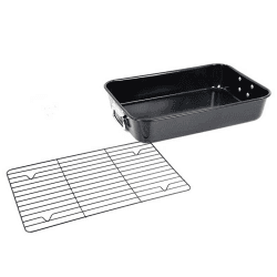 Image showing the Precision Plus Roaster with Rack Non-Stick, Black product.