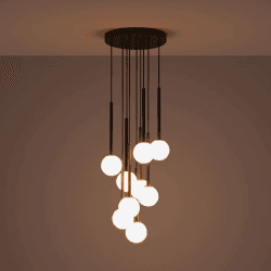 Image showing the Globe Cluster Pendant Light, H99cm, Charcoal product.