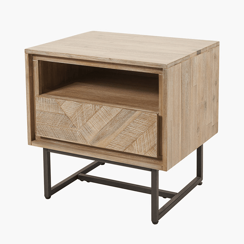Marca Bedside Table, Acacia Wood