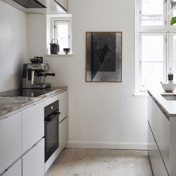 Image showing the Walk The Line Framed Print, 50 x 70cm, Black product.