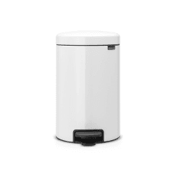 Image showing the NewIcon Pedal bin, 12 litre - H41.1 x D25.1cm, White product.