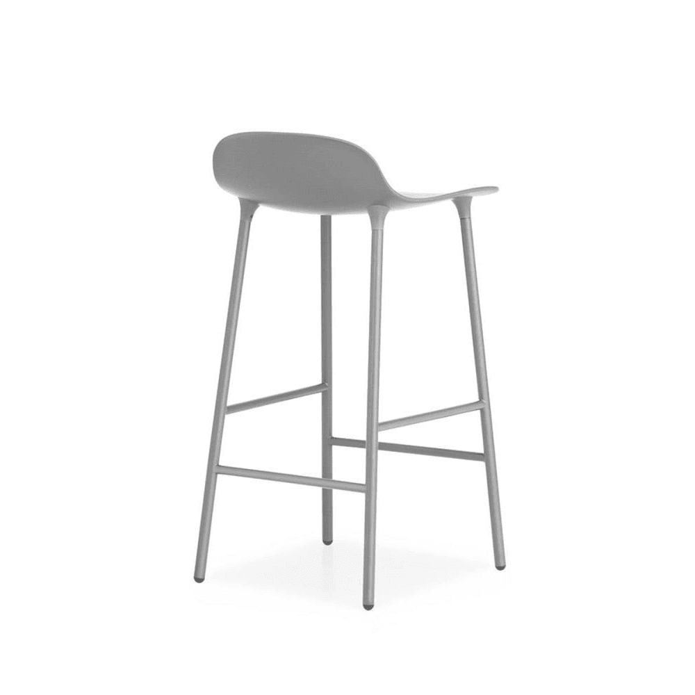 Form Bar stool, L44 x H87 x D44cm, Grey