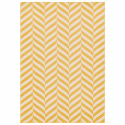 Image showing the Muse Modern Geomeric Chevron Rug, 120 x 170cm, Yellow product.