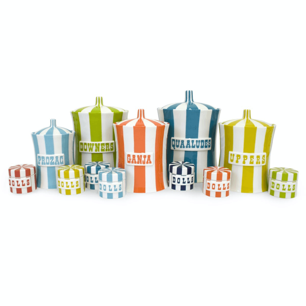 Vice - Secrets Canister, W16.5 x H19.6cm, Black/White