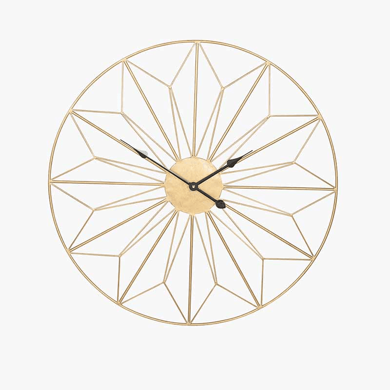 Geo Clock, D77cm, Antique Gold