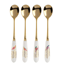 Image showing the Chelsea Collection Set of 4 teaspoons, 15cm, cream/gold product.