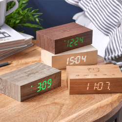 Image showing the Flip Click Clock, L11.5 x W7 x H3.6cm, Walnut product.