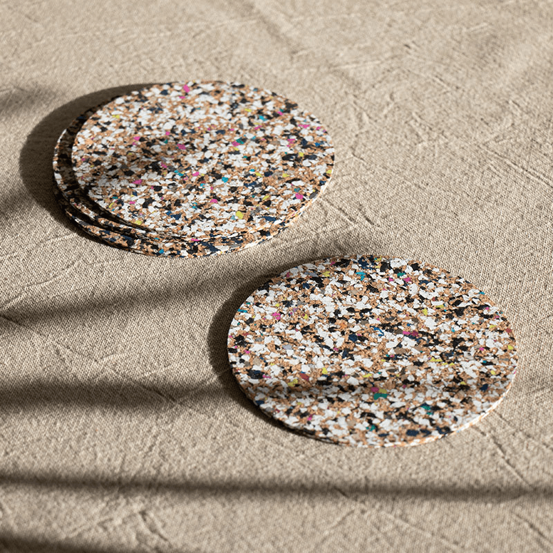 Beach Clean Set of 4 Coasters, D9cm, Multi