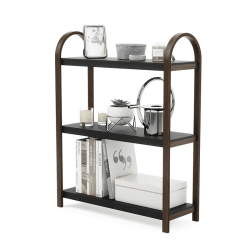 Image showing the Bellwood Three Tier Freestanding Shelf, Black & Walnut product.