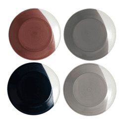 Image showing the Bowls of Plenty Set of 4 plates, 23cm, brown/grey product.