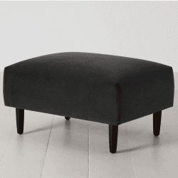 Image showing the Model 05 Velvet Ottoman, Charcoal product.