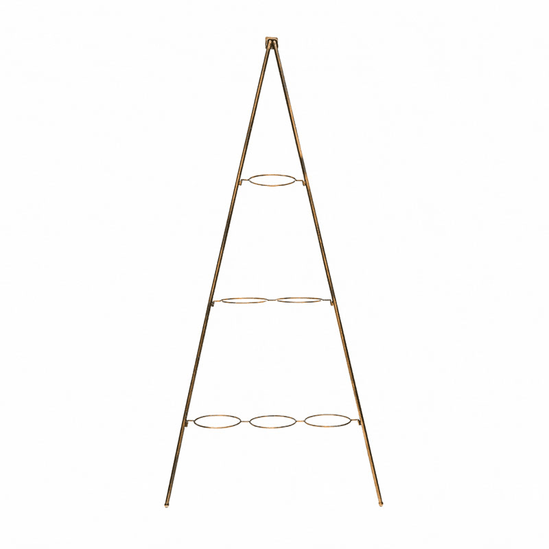 Outdoor Wall Plant Stand with Planters, H128 x W51cm, Gold