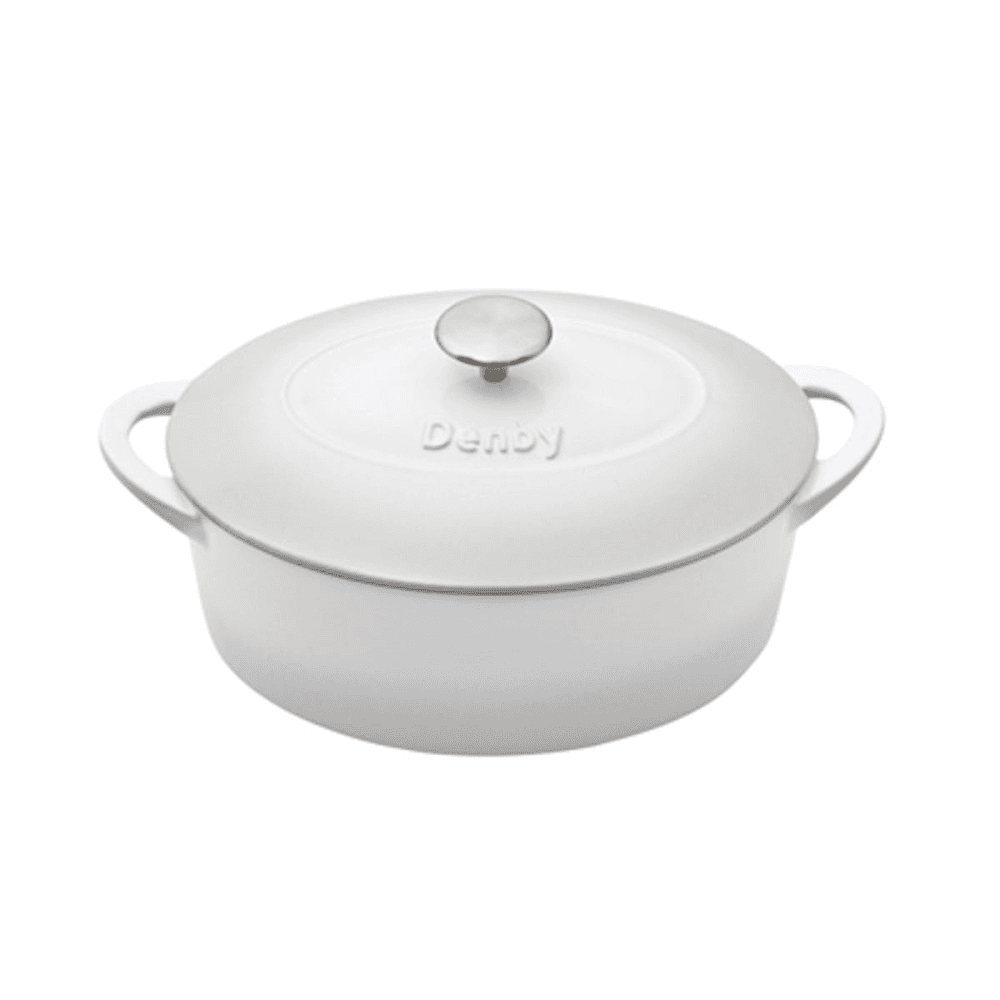 Natural Cast Iron Oval casserole dish, 28cm, Light Grey