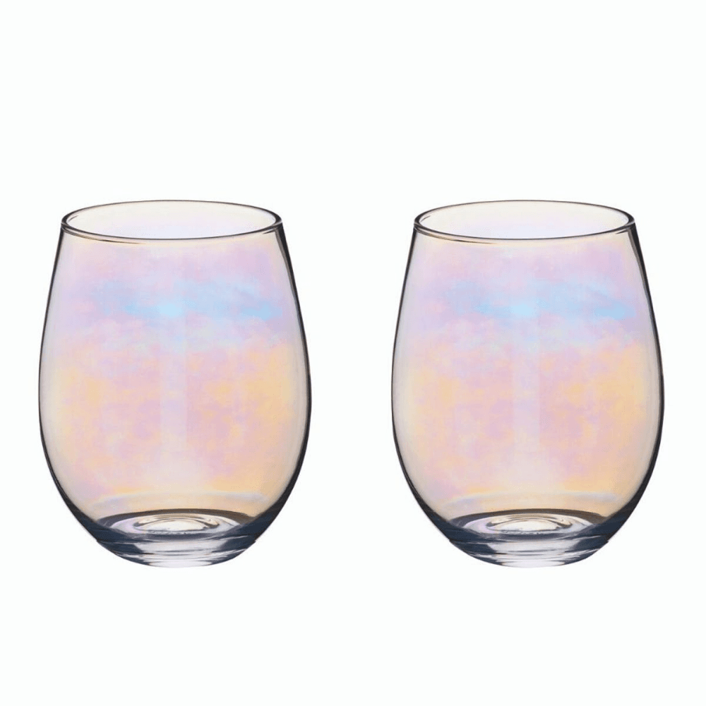 BarCraft Pair of glass tumblers, 11.7cm - 0.6 litre, Lustre