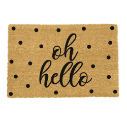 Image showing the Oh Hello Doormat, L60 x W40 x H1.5cm, Black product.