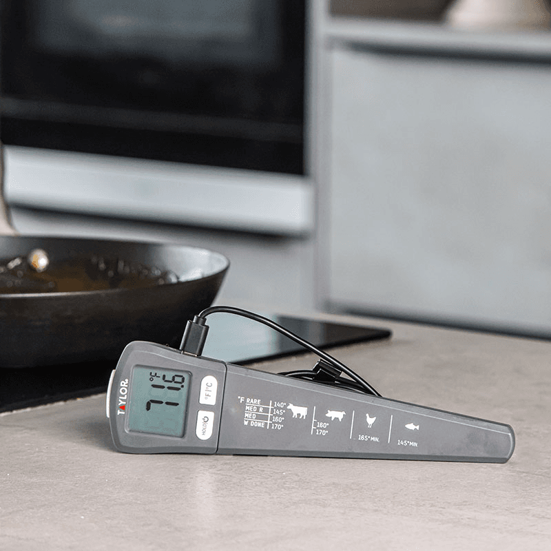 USB Rechargeable Digital Thermometer, Grey
