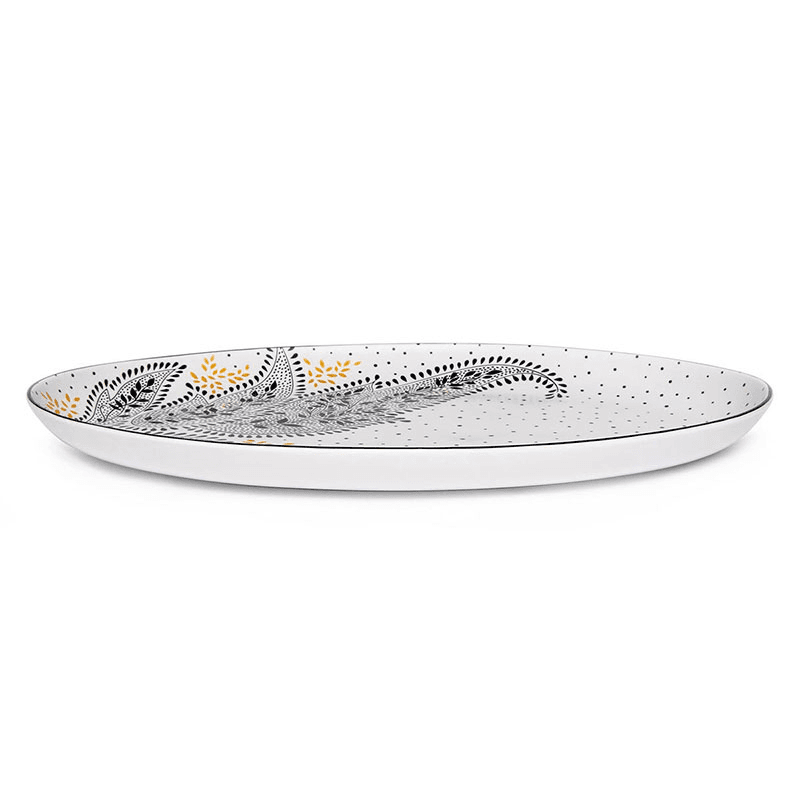 Artisanne Noir Serving Platter, L43.5 x W28cm, Monochrome