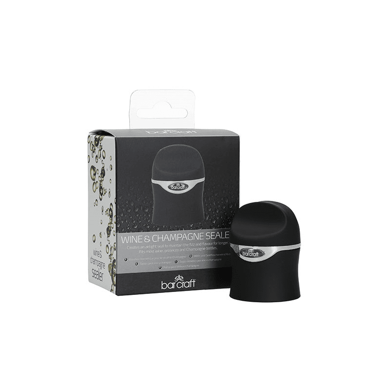 Silicone Wine and Champagne Sealer, Black