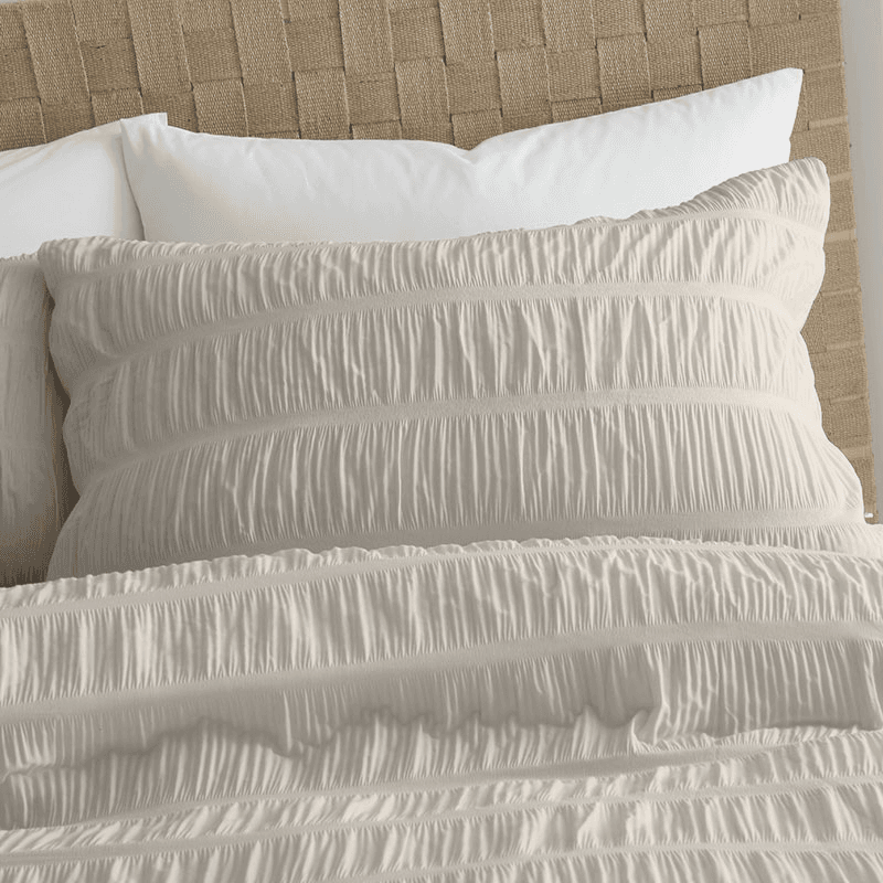 Seersucker Duvet Set, King, Natural