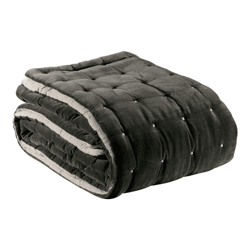 Elise Velvet Eiderdown, 160 x 160cm, Grey
