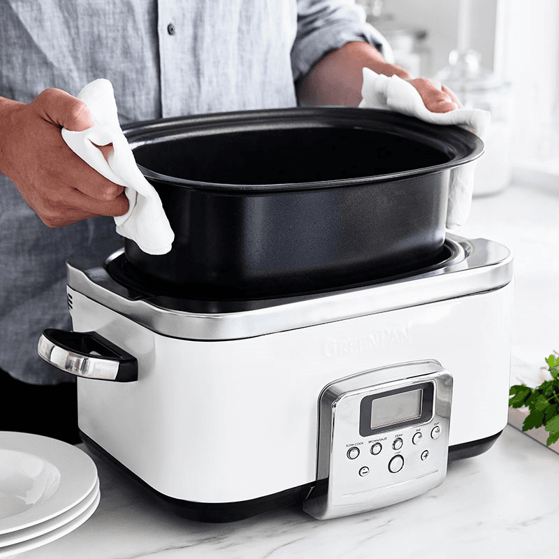 Non-Stick Slow Cooker, 6L, Cream