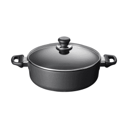 Image showing the Classic induction Low sauce pot with lid, 26cm - 4.8 Litre, black product.