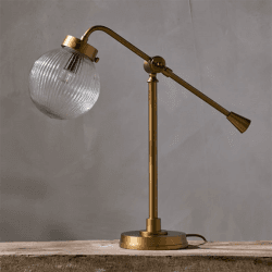 Image showing the Sengol Recycled Glass Desk Lamp, H51cm, Antique Brass product.