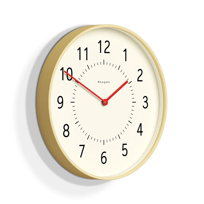 Monopoly Wall Clock, D40cm, Light Plywood/Red