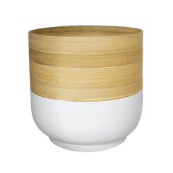 Image showing the Bamboo Planter, H20 x W23 x D23cm, White product.