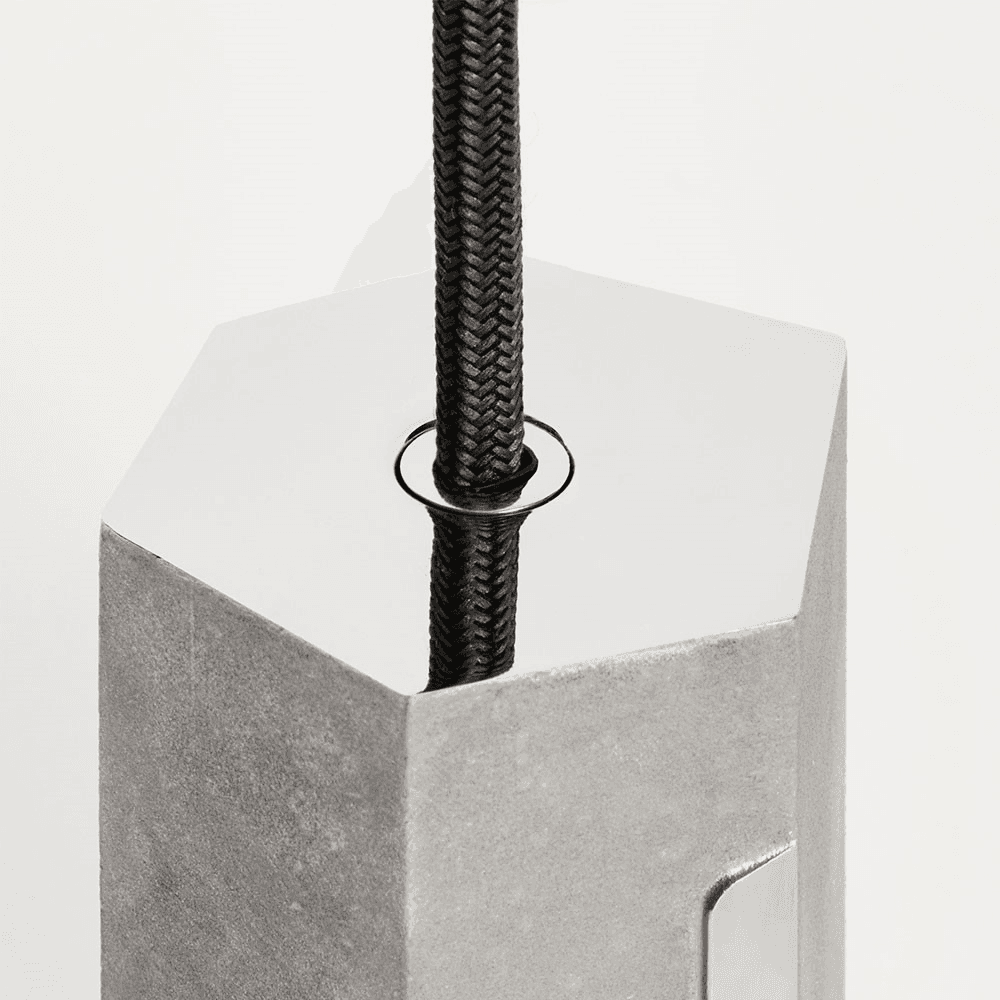 Basalt Single pendant & bulb, L300 x D5cm, Stainless Steel
