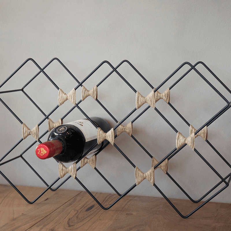Iron 8 Bottle Wire Wine Rack, Black