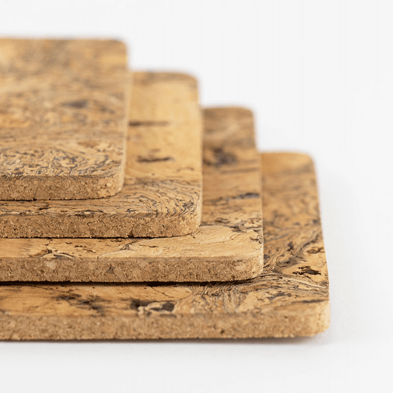 Cork Set of 4 Coasters, W9 x L9cm, Natural