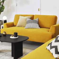 Image showing the Model 05 2 Seater Velvet Sofa, Mustard product.