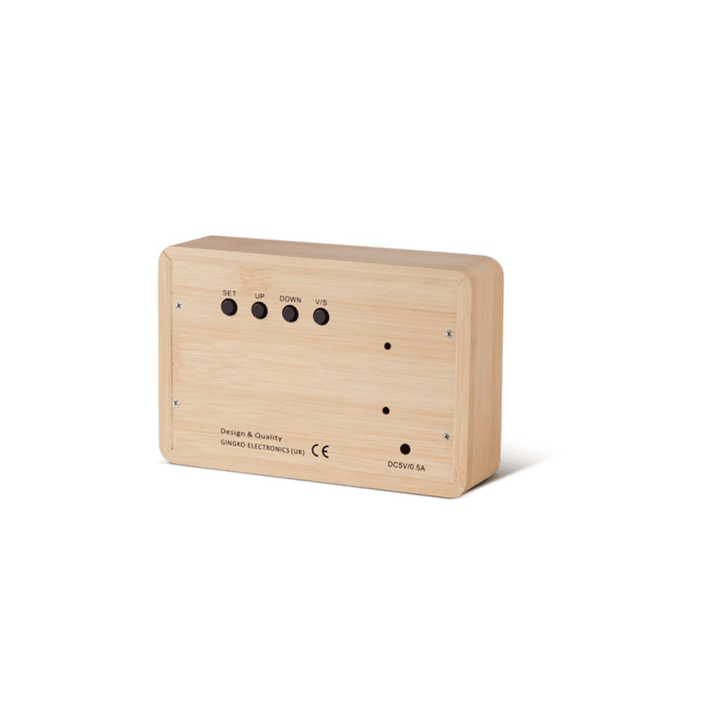 Brick Click Clock Beech/ White LED, 15cm