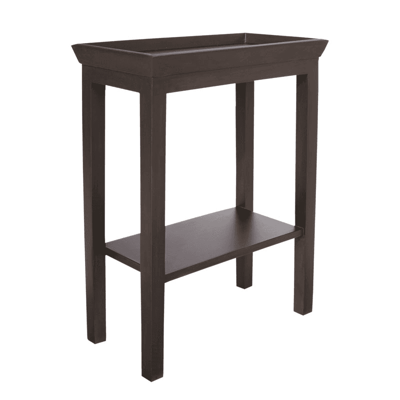 Gustavian Sofa side table, L48 x W25 x H59cm, Rubbed Black Wood