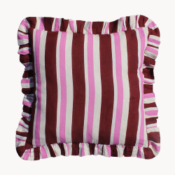 Image showing the Stripe Cushion Cover, 60 x 60cm, Burgundy & Cerise product.