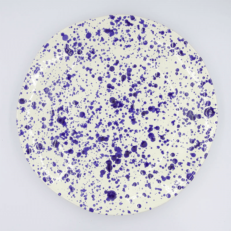 Splatter Shallow Serving Bowl, D29cm, Blueberry